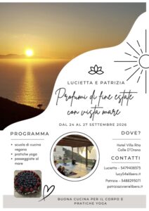 Locandina evento Profumi di fine estate con vista mare
