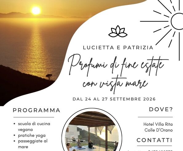 Locandina evento Profumi di fine estate con vista mare