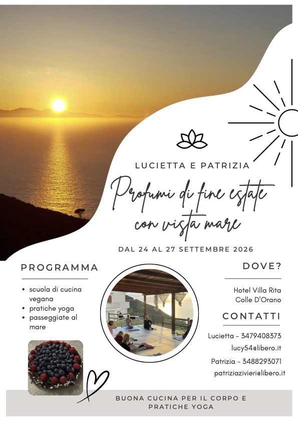 Locandina evento Profumi di fine estate con vista mare